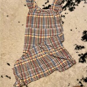 LOFT Multicolor Plaid Seersucker Dress